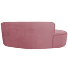 Sofá Curvo 04 Lugares 230cm Eron Braço Esquerdo Veludo Rosa -