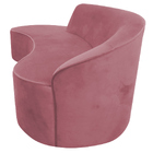 Sofá Curvo 04 Lugares 230cm Eron Braço Esquerdo Veludo Rosa -