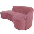 Sofá Curvo 04 Lugares 230cm Eron Braço Esquerdo Veludo Rosa -