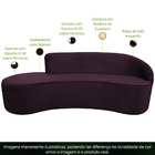 Sofá Curvo 04 Lugares 230cm Eron Braço Esquerdo Veludo Roxo -