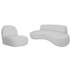 Sofá Curvo 120cm 2 L E 1 Poltrona Orgânico Escritório Recepçã