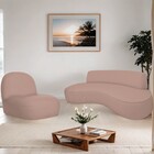 Sofá Curvo 120cm 2 L E 1 Poltrona Orgânico Escritório Recepçã