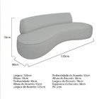 Sofá Curvo 120cm 2 Lugares E 1 Poltrona Amsterdã Bouclé - Ama