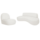 Sofá Curvo 120cm 2 Lugares E 1 Poltrona Amsterdã Bouclé - Doc