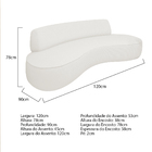 Sofá Curvo 120cm 2 Lugares E 1 Poltrona Amsterdã Bouclé - Doc