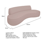 Sofá Curvo 120cm 2 Lugares E 2 Poltronas Amsterdã Bouclé - Do