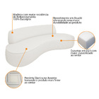 Sofá Curvo 130cm 2 Lugares E 1 Poltrona Amsterdã Bouclé - Ama