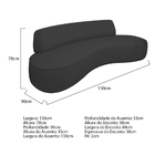 Sofá Curvo 130cm 2 Lugares E 1 Poltrona Amsterdã Bouclé - Doc