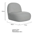 Sofá Curvo 130cm 2 Lugares E 2 Poltronas Amsterdã Bouclé - Do