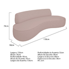 Sofá Curvo 130cm 2 Lugares E 2 Poltronas Amsterdã Bouclé - Do