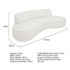 Sofá Curvo 130cm 2 Lugares E 2 Poltronas Amsterdã Bouclé - Do