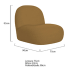 Sofá Curvo 130cm 2 Lugares E 2 Poltronas Amsterdã Bouclé - Do