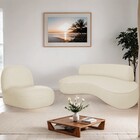 Sofá Curvo 130cm 2l E 1 Poltrona Orgânico Escritório Recepção