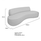 Sofá Curvo 140cm 2 L E 2 Poltrona Orgânico Escritório Recepçã