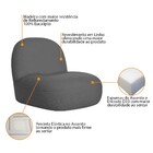 Sofá Curvo 140cm 2 Lugares E 1 Poltrona Amsterdã Linho - Amar