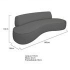 Sofá Curvo 140cm 2 Lugares E 1 Poltrona Amsterdã Linho - Amar