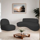 Sofá Curvo 160cm 2 Lugares E 1 Poltrona Amsterdã Bouclé - Ama