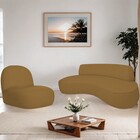 Sofá Curvo 160cm 2 Lugares E 1 Poltrona Amsterdã Bouclé - Ama