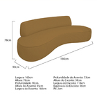 Sofá Curvo 160cm 2 Lugares E 2 Poltrona Amsterdã Bouclé - Ama