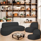 Sofá Curvo 160cm 2 Lugares E 2 Poltrona Amsterdã Bouclé - Doc