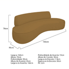 Sofá Curvo 160cm 2 Lugares E 2 Poltrona Amsterdã Bouclé - Doc