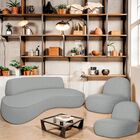 Sofá Curvo 180cm 2 Lugares E 2 Poltrona Amsterdã Bouclé - Doc