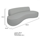 Sofá Curvo 180cm 2 Lugares E 2 Poltrona Amsterdã Bouclé - Doc