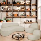 Sofá Curvo 180cm 2 Lugares E 2 Poltrona Amsterdã Bouclé - Doc