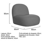 Sofá Curvo 180cm 2 Lugares E 2 Poltrona Amsterdã Linho - Amar