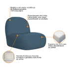 Sofá Curvo 180cm 3 L E 1 Poltrona Orgânico Escritório Recepçã