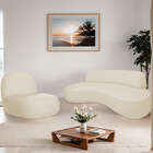 Sofá Curvo 180cm 3 L E 1 Poltrona Orgânico Escritório Recepçã