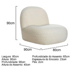 Sofá Curvo 180cm 3 Lugares E 1 Poltrona Amsterdã Bouclé - Ama