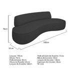 Sofá Curvo 180cm 3 Lugares E 1 Poltrona Amsterdã Bouclé - Ama