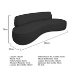 Sofá Curvo 180cm 3 Lugares E 1 Poltrona Amsterdã Linho - Amar