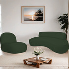 Sofá Curvo 180cm 3 Lugares E 1 Poltrona Amsterdã Linho - Amar