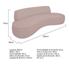 Sofá Curvo 200cm 2 Lugares E 2 Poltrona Amsterdã Bouclé - Doc