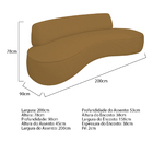 Sofá Curvo 200cm 2 Lugares E 2 Poltrona Amsterdã Bouclé - Doc