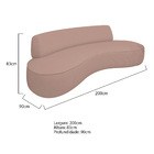 Sofá Curvo 200cm 2 Lugares E 2 Poltrona Amsterdã Linho - Amar