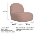 Sofá Curvo 200cm 2 Lugares E 2 Poltrona Amsterdã Linho - Rosê