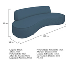 Sofá Curvo 200cm 3 L E 1 Poltrona Orgânico Escritório Recepçã