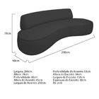 Sofá Curvo 200cm 3 Lugares E 1 Poltrona Amsterdã Bouclé - Doc