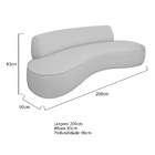 Sofá Curvo 200cm 3 Lugares E 1 Poltrona Amsterdã Linho - Amar