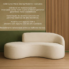 Sofá Curvo 210cm Braço Lado Direito Mavie Bouclé Off White -