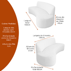 Sofá Curvo 2 Lugares 150cm Apolo Bouclé Off White - Sallar Ho