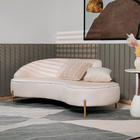 Sofá Curvo 2 Lugares 150cm Braço Dir. Thommy Pés Ouro Linho O