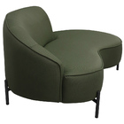 Sofá Curvo 2 Lugares 150cm Braço Dir. Thommy Pés Preto Linho