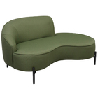 Sofá Curvo 2 Lugares 150cm Braço Dir. Thommy Pés Preto Linho