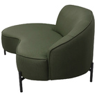 Sofá Curvo 2 Lugares 150cm Braço Esq. Thommy Pés Preto Linho