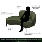 Sofá Curvo 2 Lugares 150cm Braço Esq. Thommy Pés Preto Linho