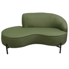 Sofá Curvo 2 Lugares 150cm Braço Esq. Thommy Pés Preto Linho